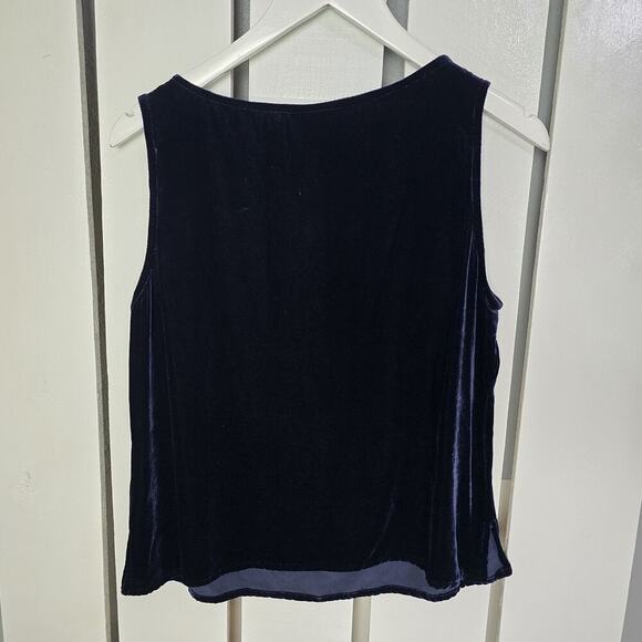 Citron Santa Monica Dark Blue Velvet Tank Top Rayon Silk Blend Large Whimsigoth - Picture 2 of 6